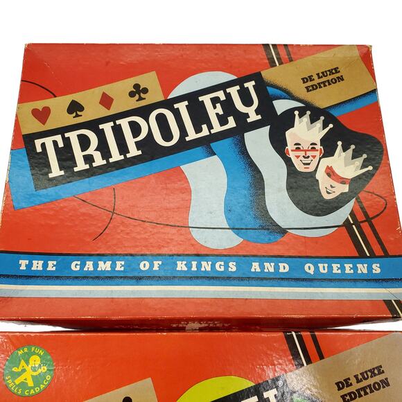 Tripoley DeLuxe Edition Vinyl Game Mats Poker Hearts Rummy Cadaco Vintage - Picture 3 of 16